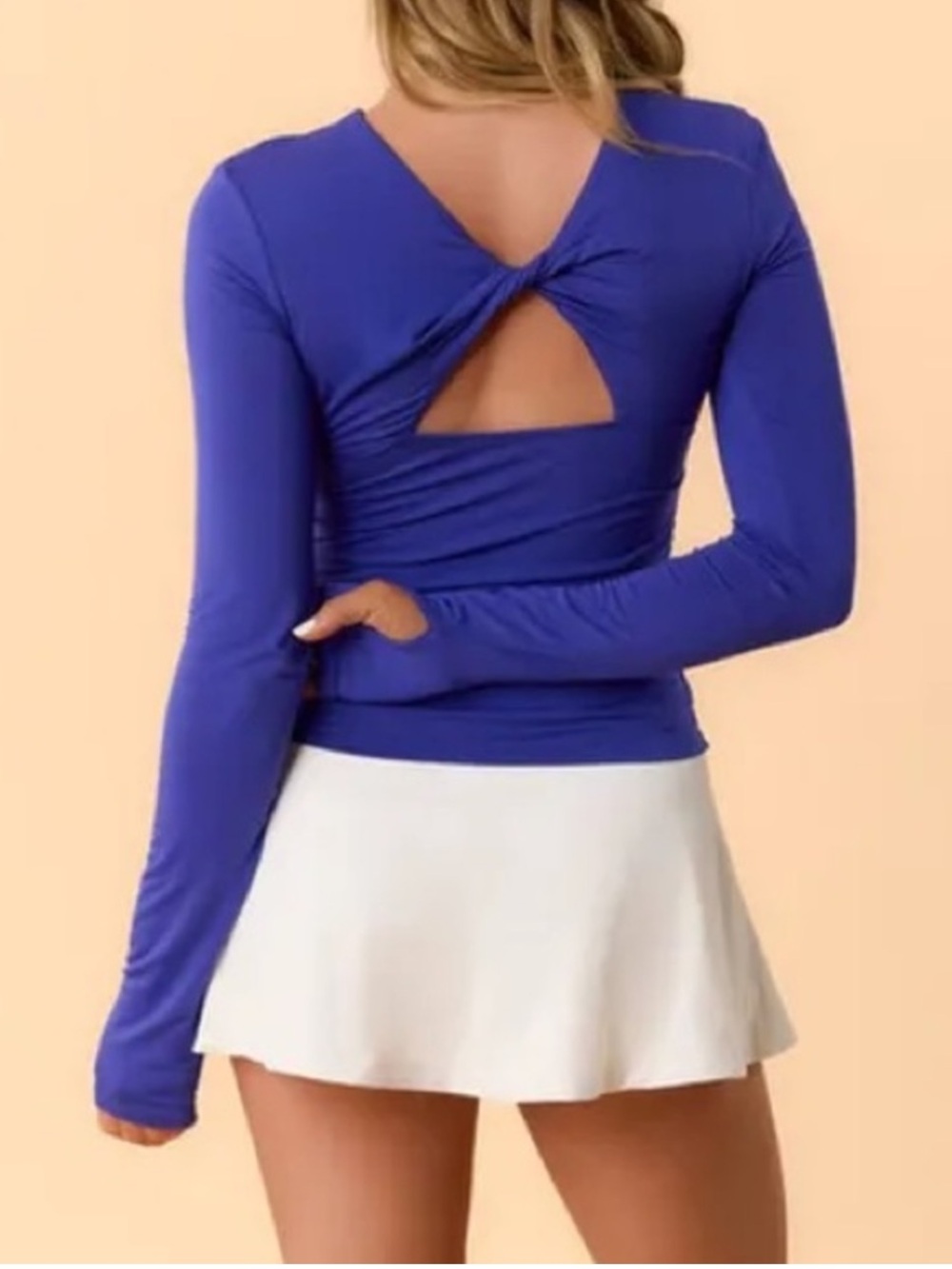Blogilates Women’s Twisty Long Sleeve Top - Royal Blue Size 1X NWT